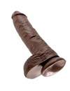 king cock - 10 dildo brown with balls 25.4 cm PD5509-29