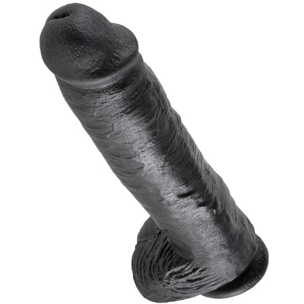 Dildo Realístico King Cock com Testículos Preto 28 cm,PD5510-23