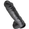 king cock - 11 dildo black with balls 28 cm