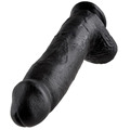 king cock - 12 dildo black with balls 30.48 cm