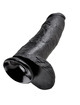 Dildo Realístico King Cock com Testículos Preto 30.4 cm,PD5511-23