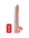 Dildo Realístico King Cock com Testículos Bege 35.6 cm,PD5534-21