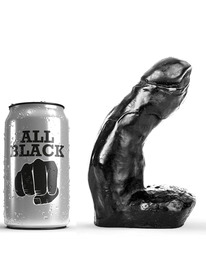 all black - dildo realistic 15 cm