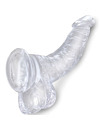 king cock - clear realistic curved penis with balls 16.5 cm transparent D-236529