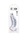 king cock - clear realistic curved penis with balls 16.5 cm transparent D-236529