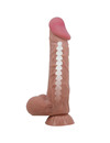 pretty love - sliding skin series realistic dildo with sliding skin suction cup brown 24 cm D-238760