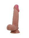 pretty love - sliding skin series realistic dildo with sliding brown skin suction cup 19.4 cm D-238766