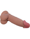 pretty love - sliding skin series realistic dildo with sliding brown skin suction cup 19.4 cm D-238766