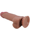 pretty love - sliding skin series realistic dildo with sliding brown skin suction cup 19.4 cm D-238766