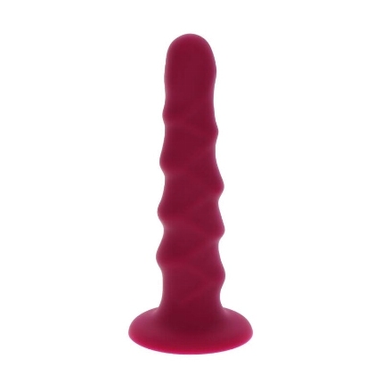 get real - ribbed dong 12 cm rojo