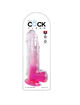 king cock - clear dildo con testiculos 20.3 cm rosa