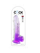 king cock - clear dildo con testiculos 20.3 cm morado