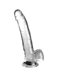 king cock - clear dildo with testicles 20.3 cm transparent D-236643