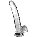 Dildo Realístico King Cock com TestÍculos Transparente 24.8 cm