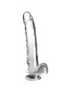 king cock - clear dildo with testicles 24.8 cm transparent