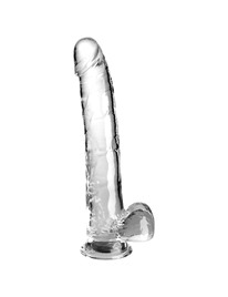 king cock - clear dildo with testicles 24.8 cm transparent D-236644