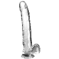 king cock - clear dildo con testiculos 24.8 cm transparente