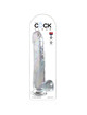 King cock - clear dildo con testiculos 24.8 cm transparente