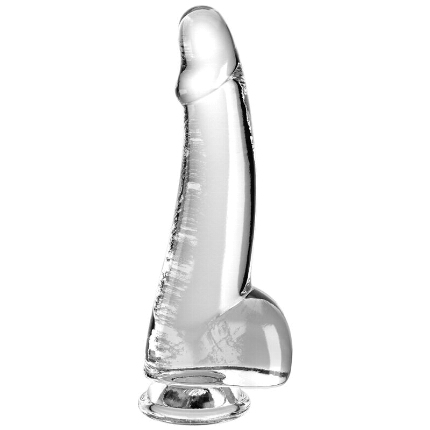 Dildo Realístico King Cock com TestÍculos Transparente 19 cm,D-236645