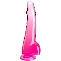 king cock - clear dildo con testiculos 19 cm rosa
