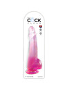 king cock - clear dildo with testicles 19 cm pink D-236646