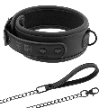 fetish submissive - collar con cadena con forro de nopreno