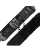 darkness - adjustable black leather ankle handcuffs with padlock D-221231