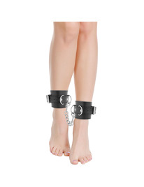 Algemas de Tornozelo Darkness Ajustáveis Couro Sintético Preto,D-221233
