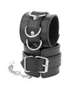 darkness - black adjustable leather ankle handcuffs D-221233