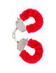 toyjoy - furry fun cuffs bondage red