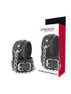 darkness - black textured leather handcuffs D-226691
