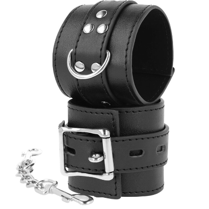 darkness - black leather handcuffs D-226721