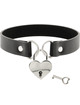 coquette - chic desire collar cuero vegano accesorio corazÓn con llave