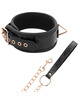 begme - black edition collar cuero vegano con forro de neopreno