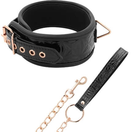 begme - black edition premium vegan leather collar with neoprene lining D-229250