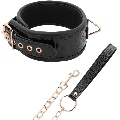 begme - black edition collar cuero vegano con forro de neopreno