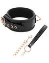 begme - black edition premium vegan leather collar with neoprene lining D-229250