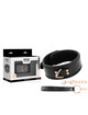 begme - black edition collar cuero vegano con forro de neopreno