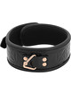 begme - black edition collar cuero vegano con forro de neopreno