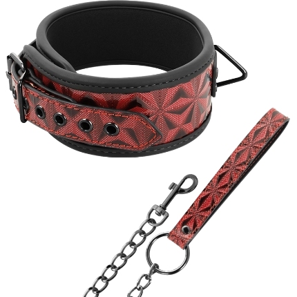 begme - red edition premium vegan leather collar with neoprene lining D-229260