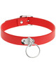 coquette - chic desire red vegan leather necklace woman fetish accessory D-229292