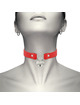 coquette - chic desire red vegan leather necklace with heart accessory with key D-229296