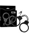 fetish submissive - metal handcuffs for black hands with skull key D-235608