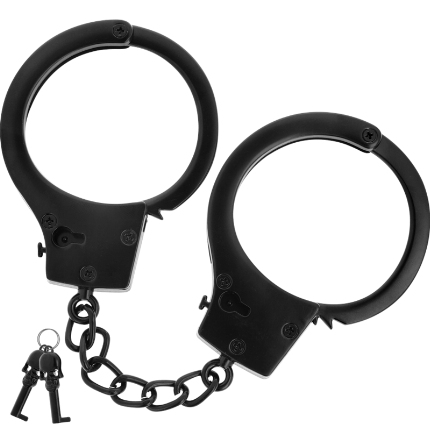 fetish submissive - metal handcuffs for black hands with skull key D-235608