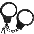 fetish submissive - metal handcuffs for black hands with skull key