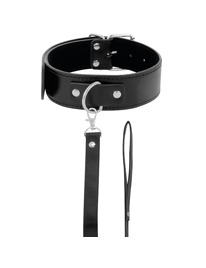 darkness - collar de postura con cadena leather