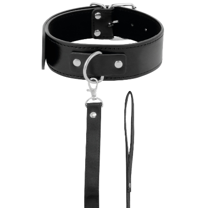 darkness - collar de postura con cadena leather