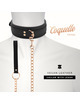 coquette chic desire - fantasy collar cuero vegano con correa y forro de neopreno