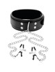 darkness - collar con pinzas para pezones negro
