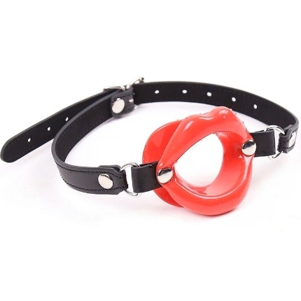 ohmama fetish - red lip gag with strap D-230058
